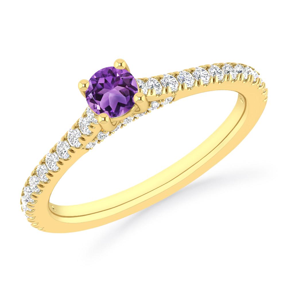 Yellow Gold - Amethyst