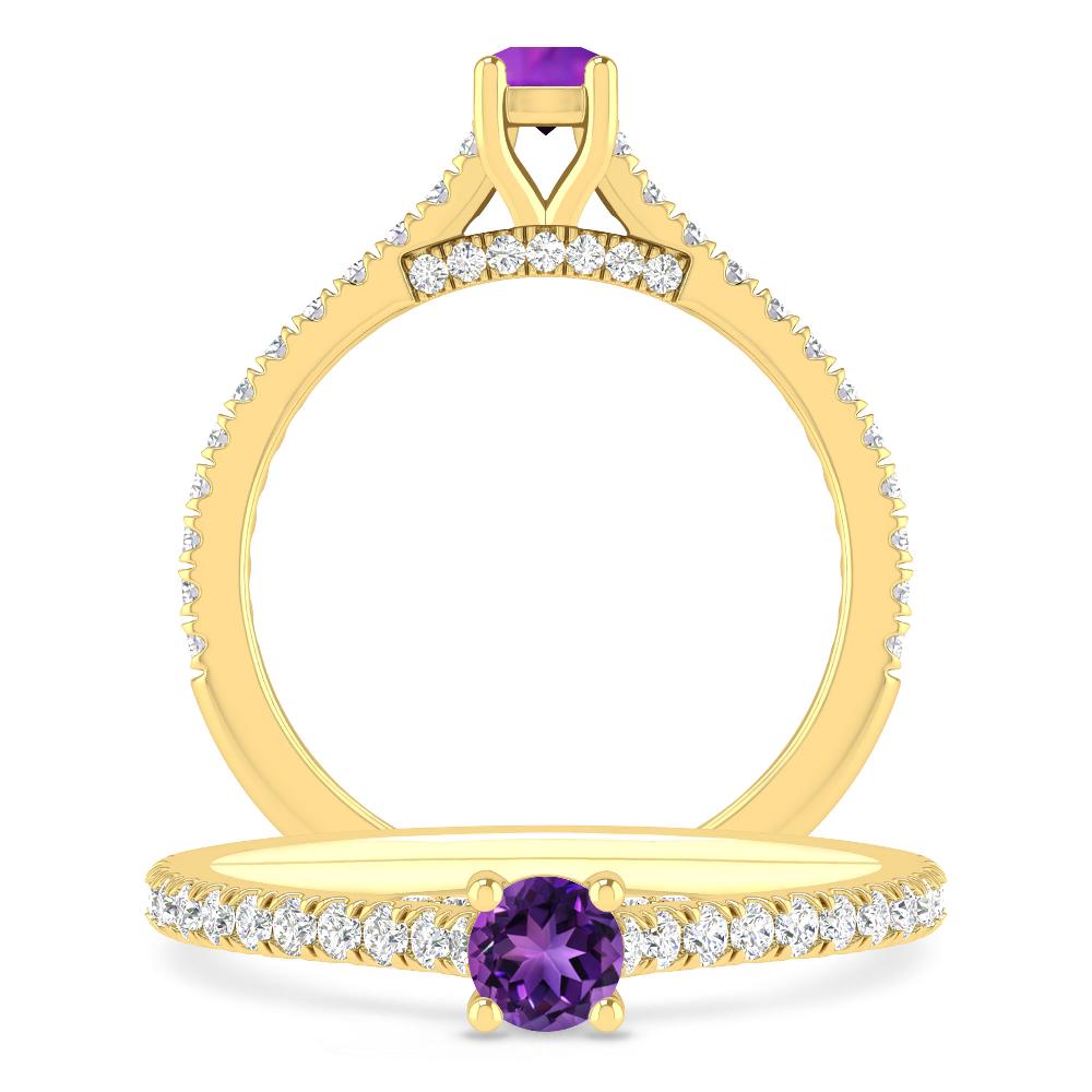 Yellow Gold - Amethyst