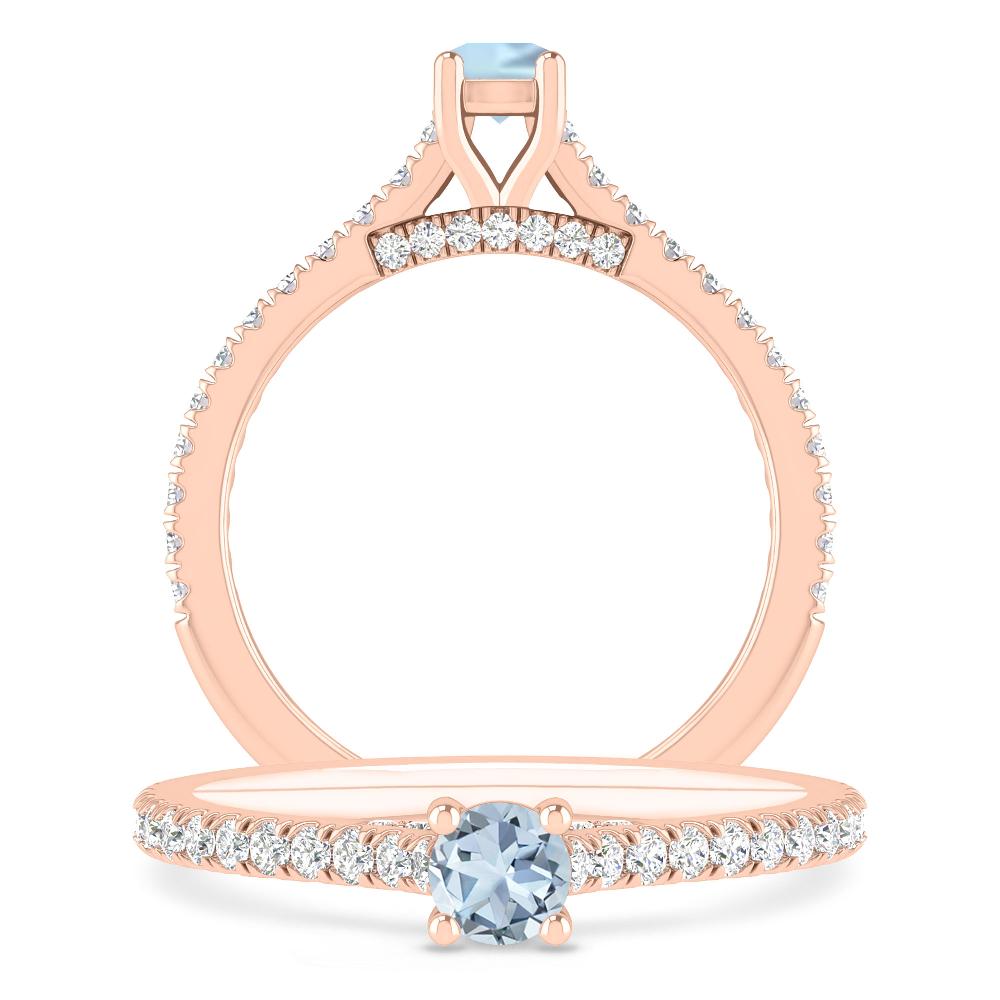 Rose Gold - Aquamarine