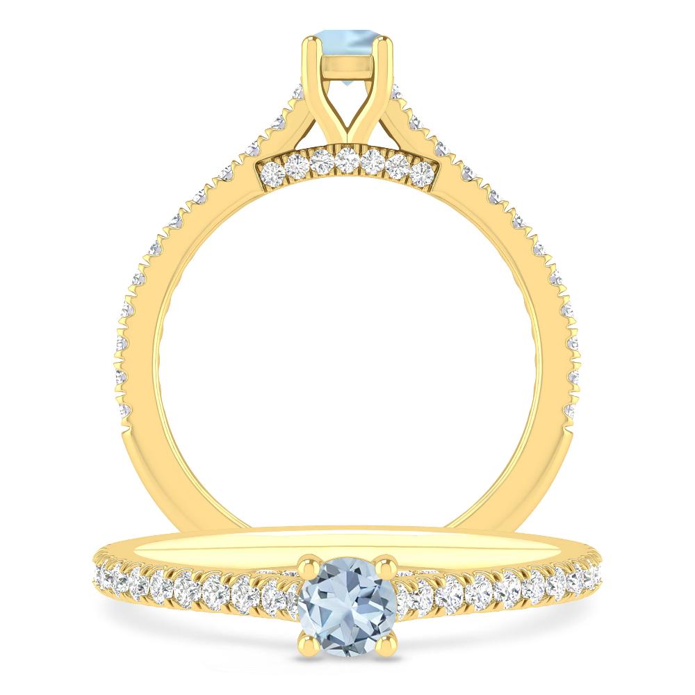 Yellow Gold - Aquamarine