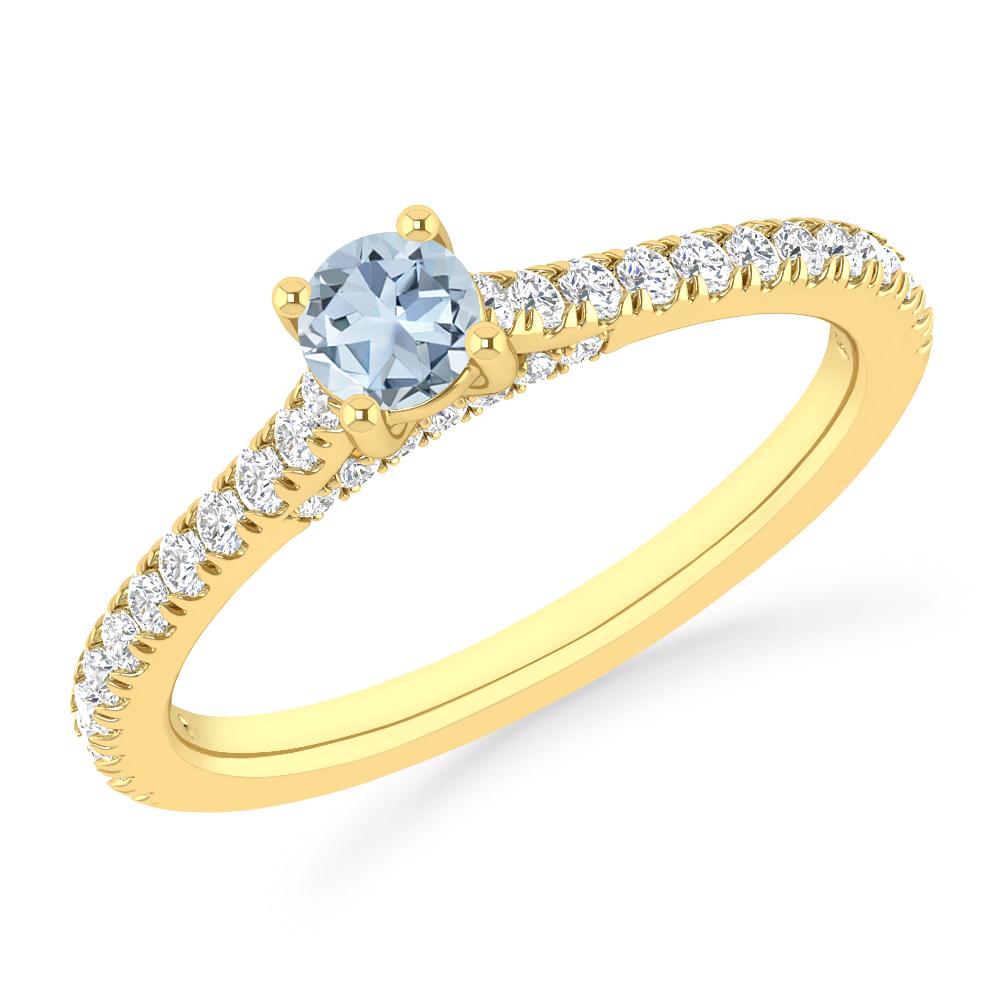 Yellow Gold - Aquamarine