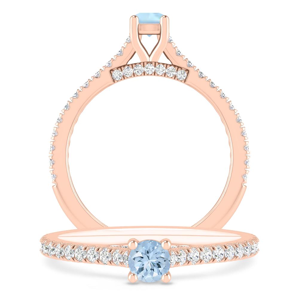 Rose Gold - Aquamarine