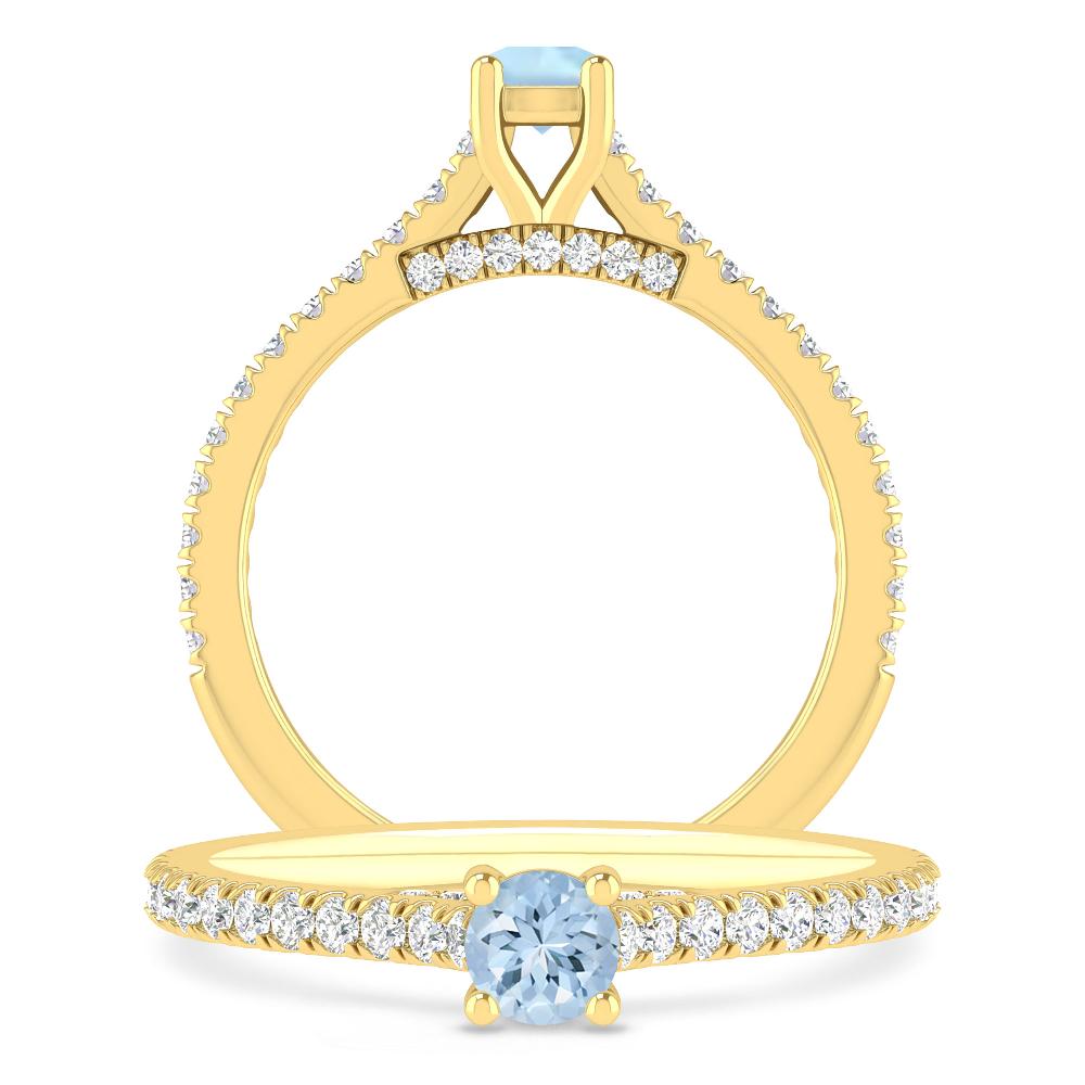 Yellow Gold - Aquamarine