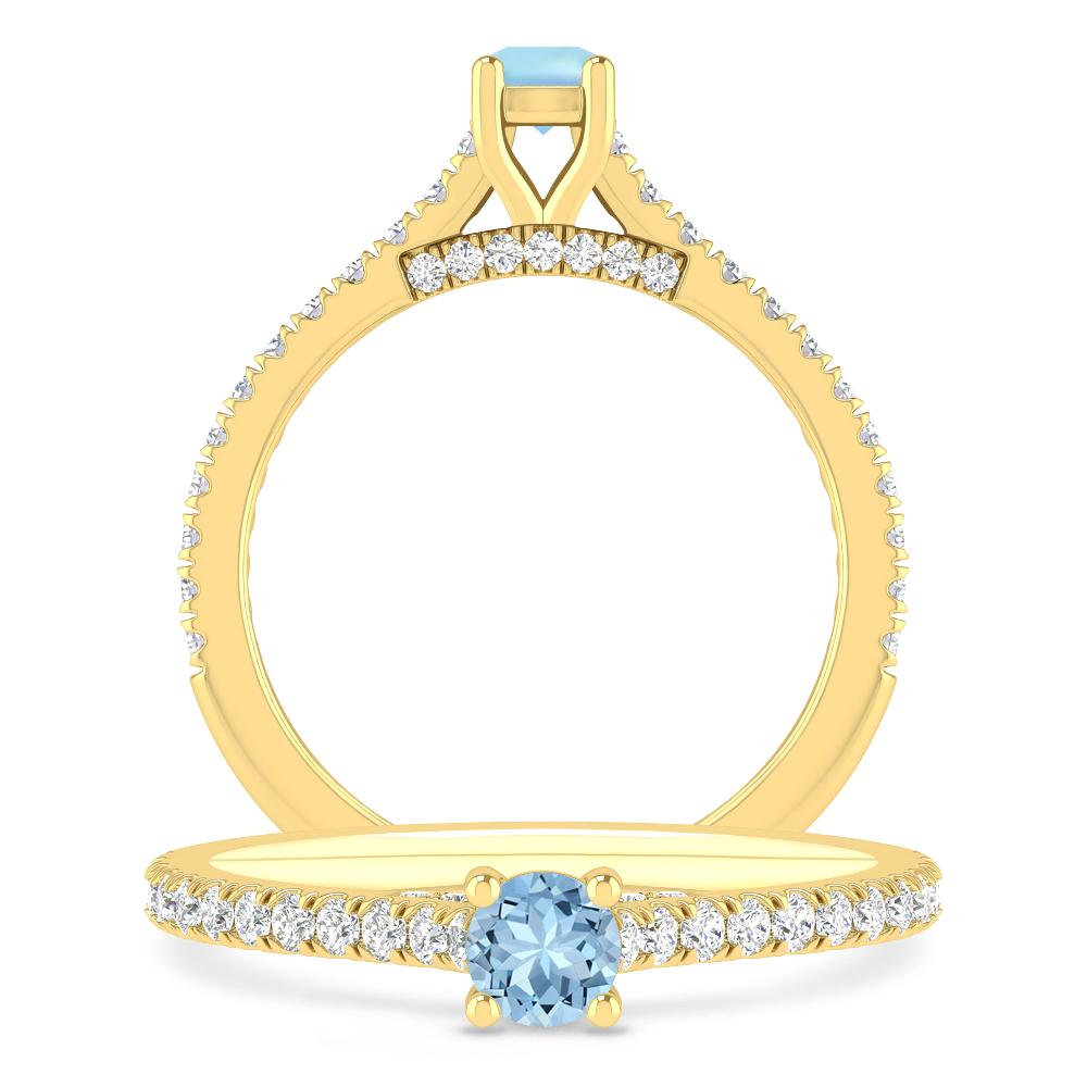 Yellow Gold - Aquamarine