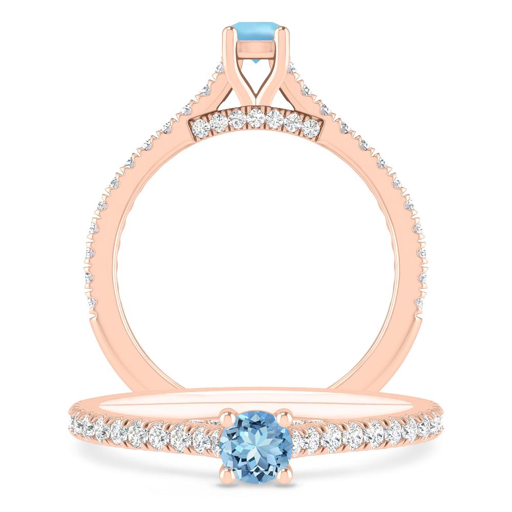 Rose Gold - Aquamarine