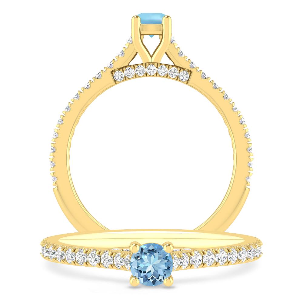 Yellow Gold - Aquamarine