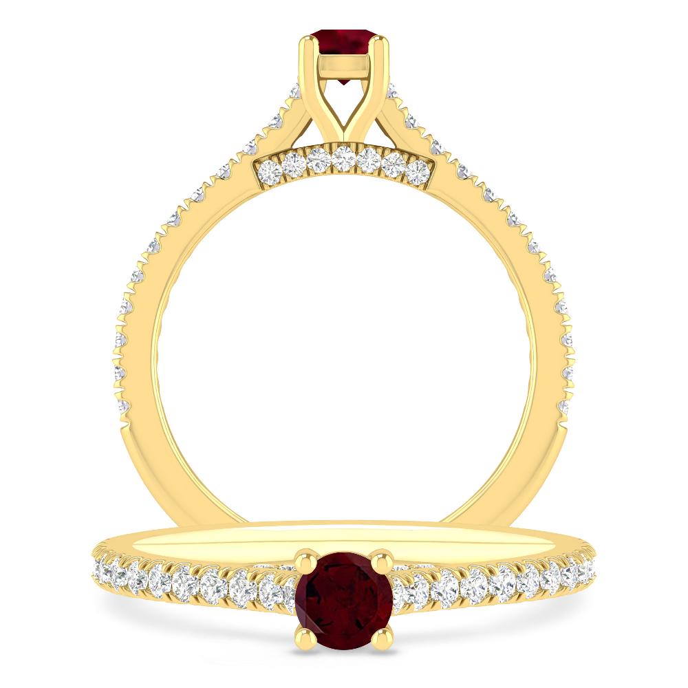 Yellow Gold - Garnet