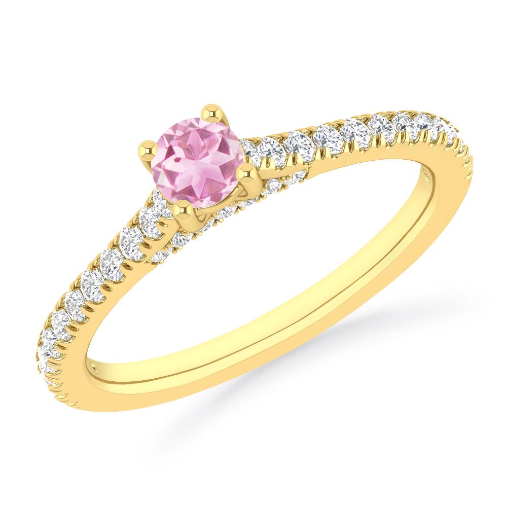 Yellow Gold - Pink Tourmaline