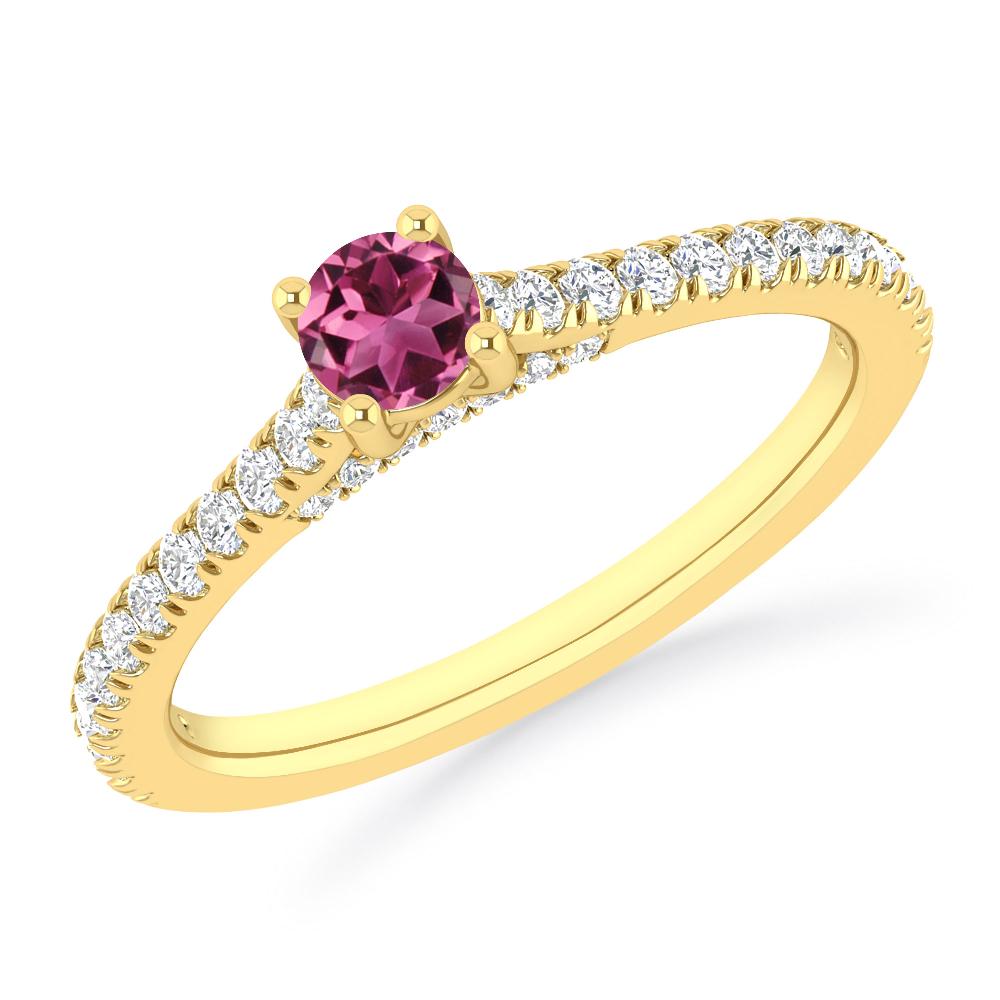 Yellow Gold - Pink Tourmaline