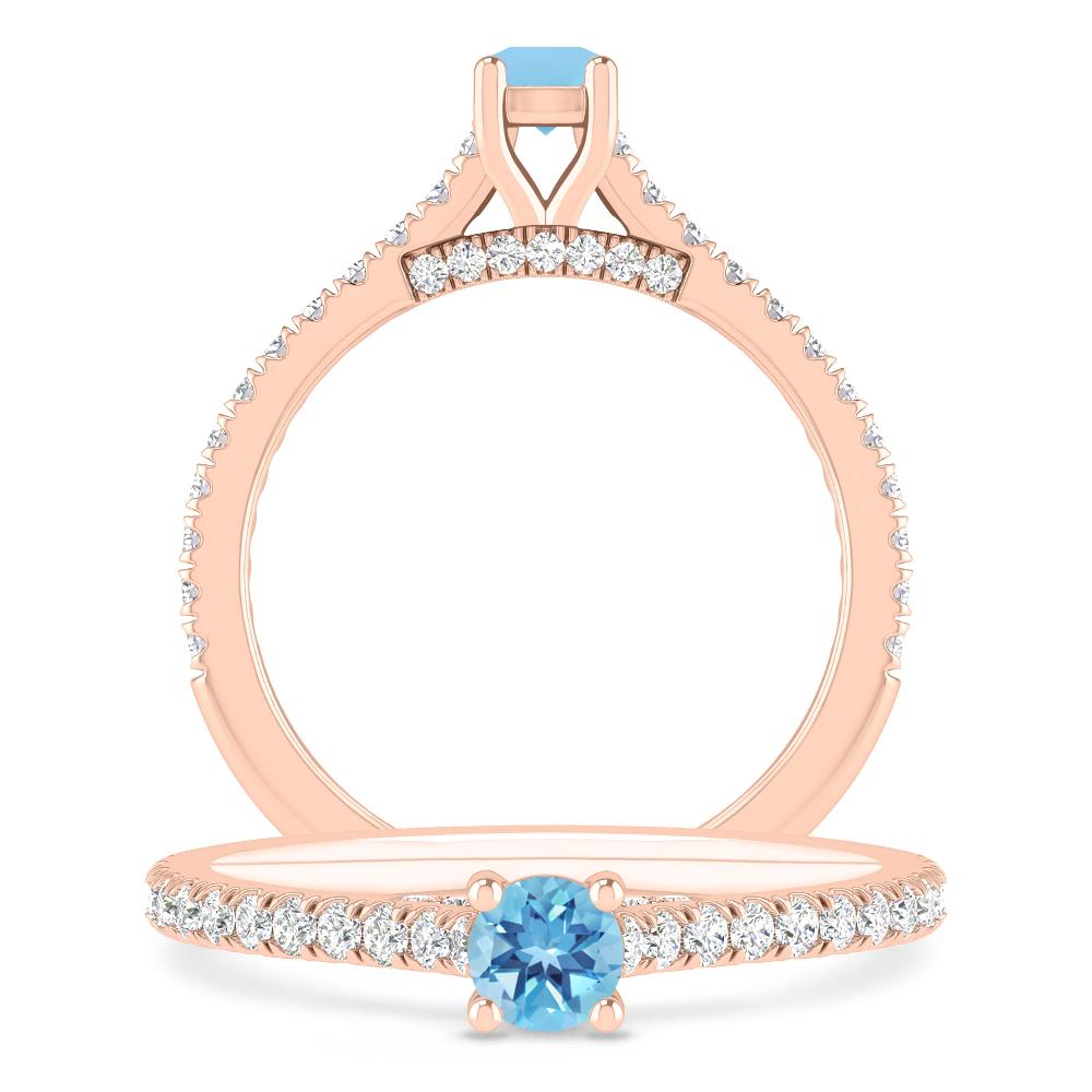 Rose Gold - Blue Topaz