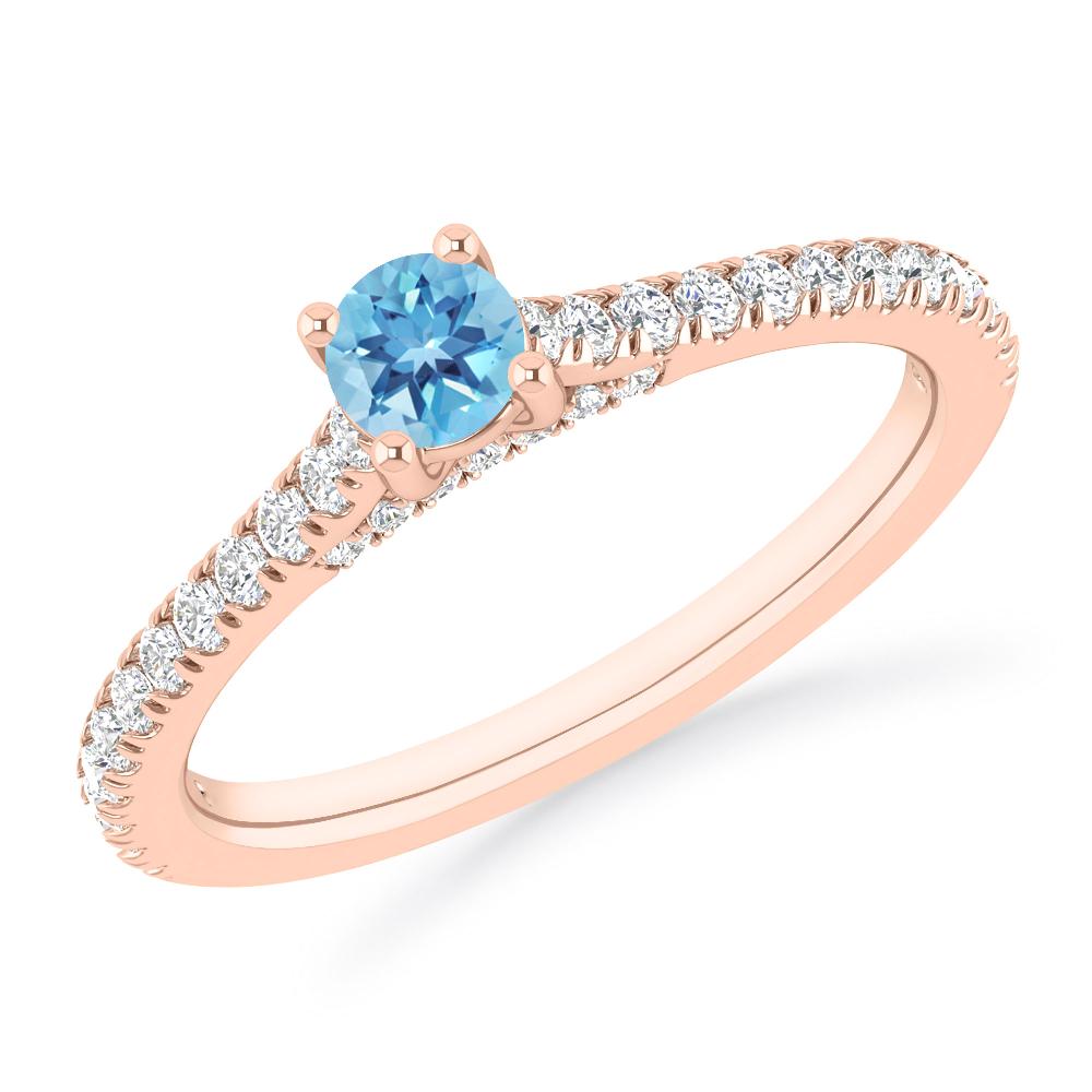 Rose Gold - Blue Topaz