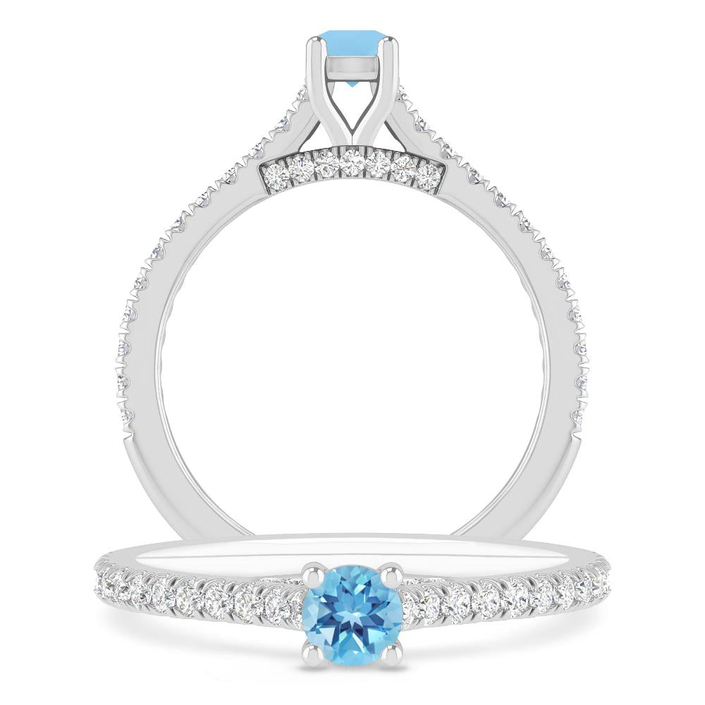 White Gold - Blue Topaz