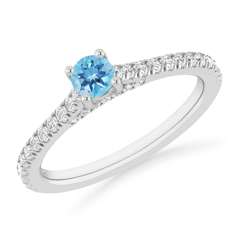 White Gold - Blue Topaz