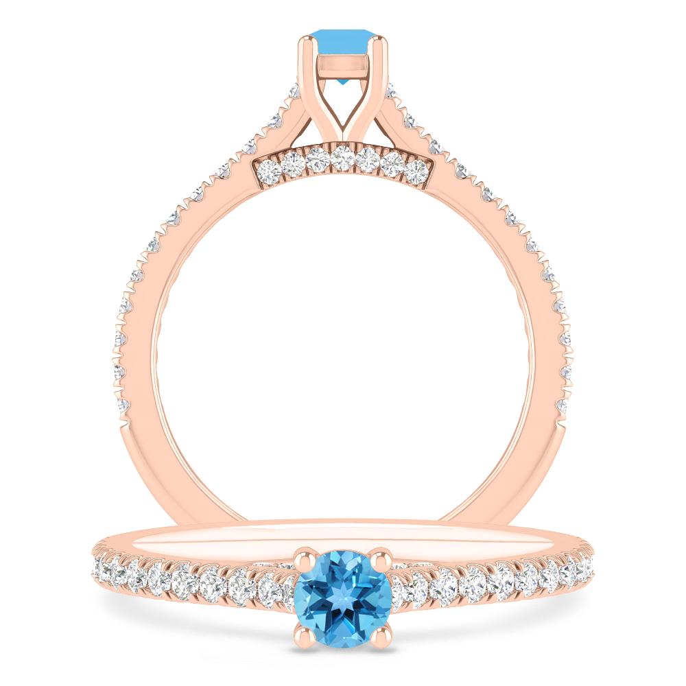 Rose Gold - Blue Topaz