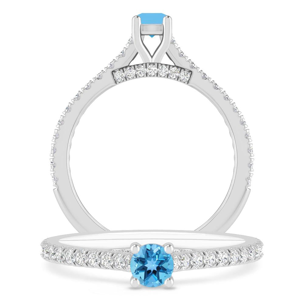 White Gold - Blue Topaz