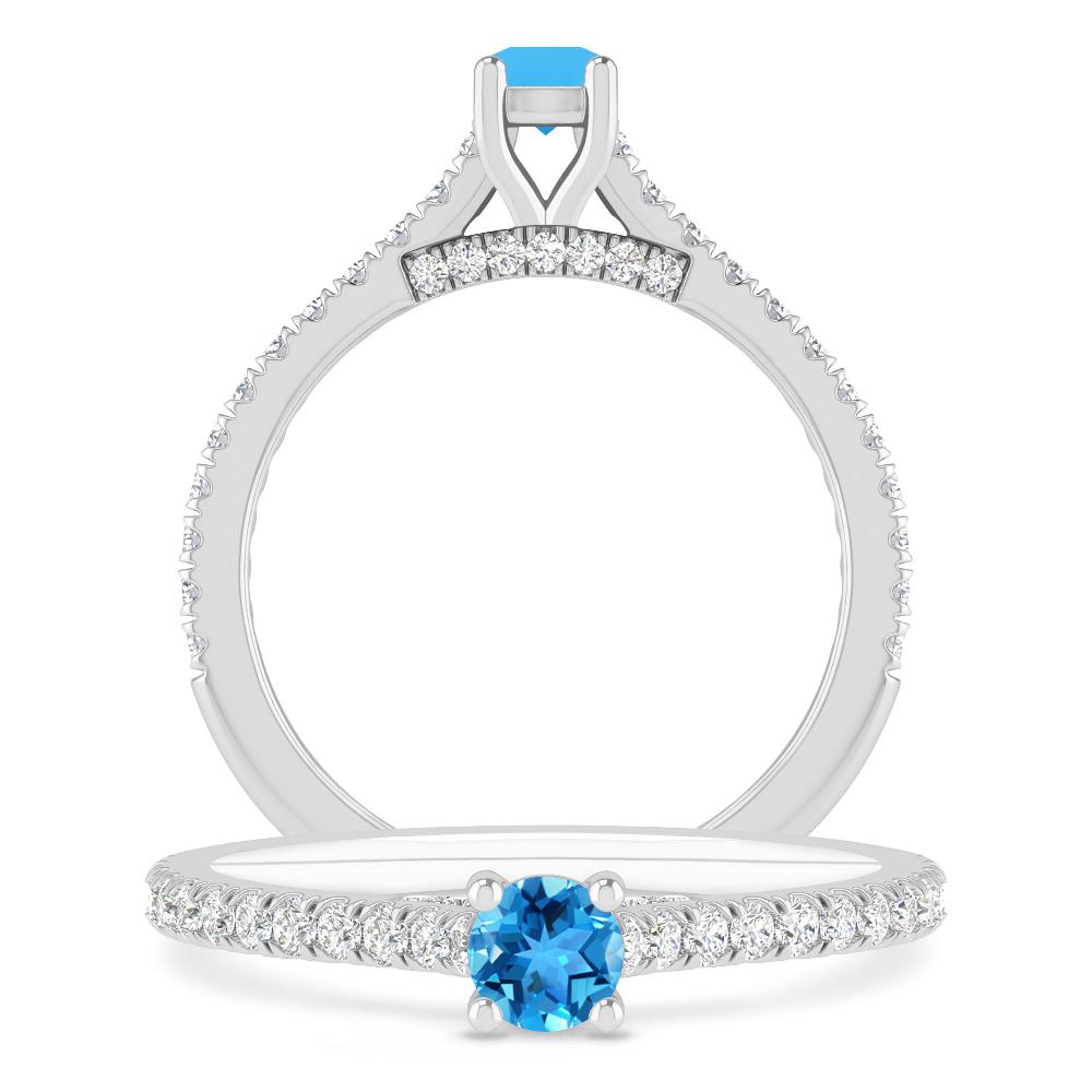 White Gold - Blue Topaz