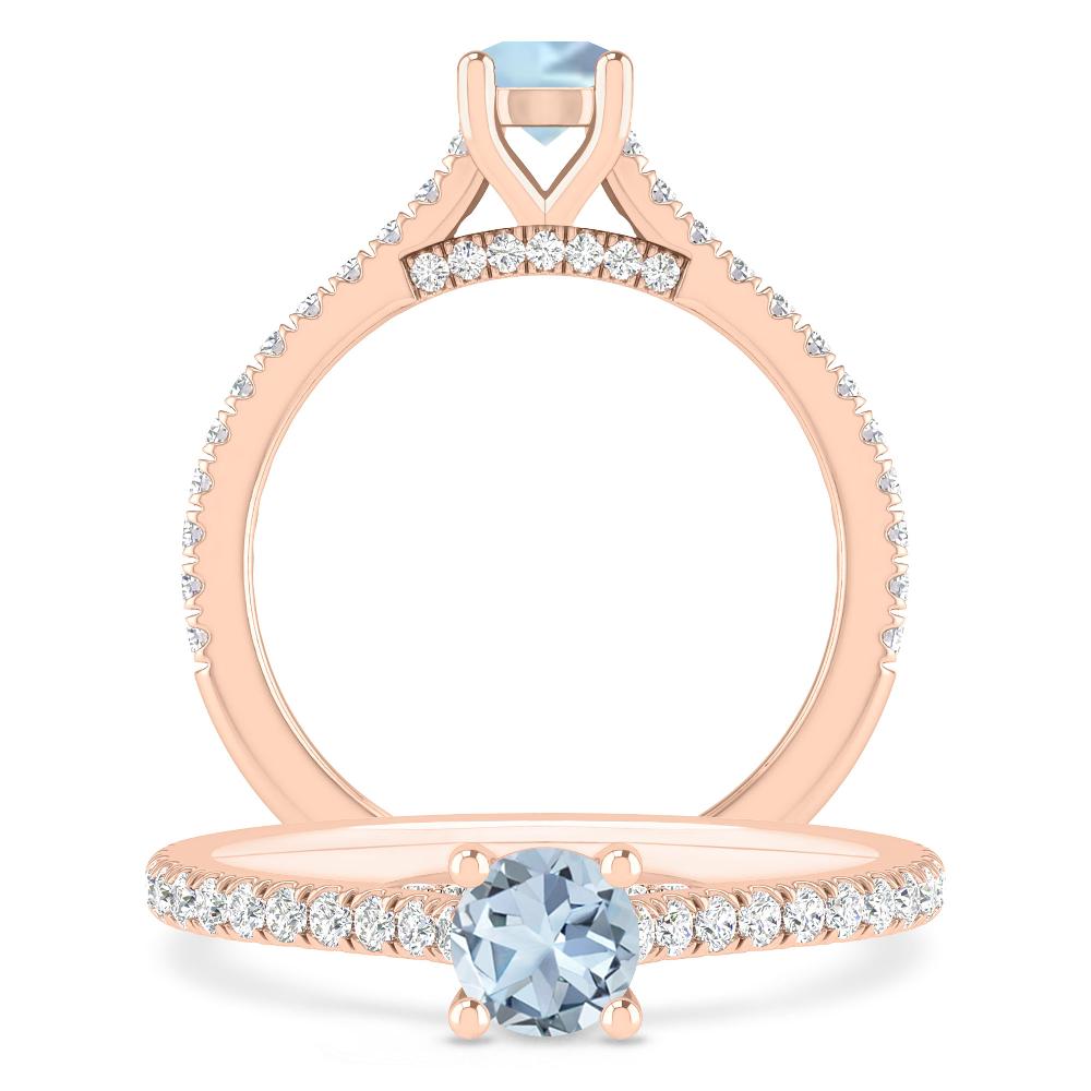 Rose Gold - Aquamarine