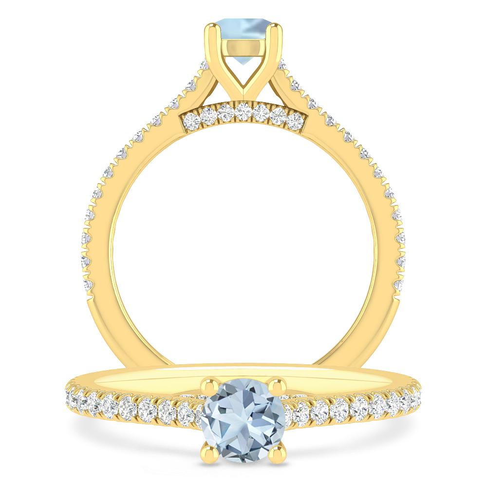 Yellow Gold - Aquamarine