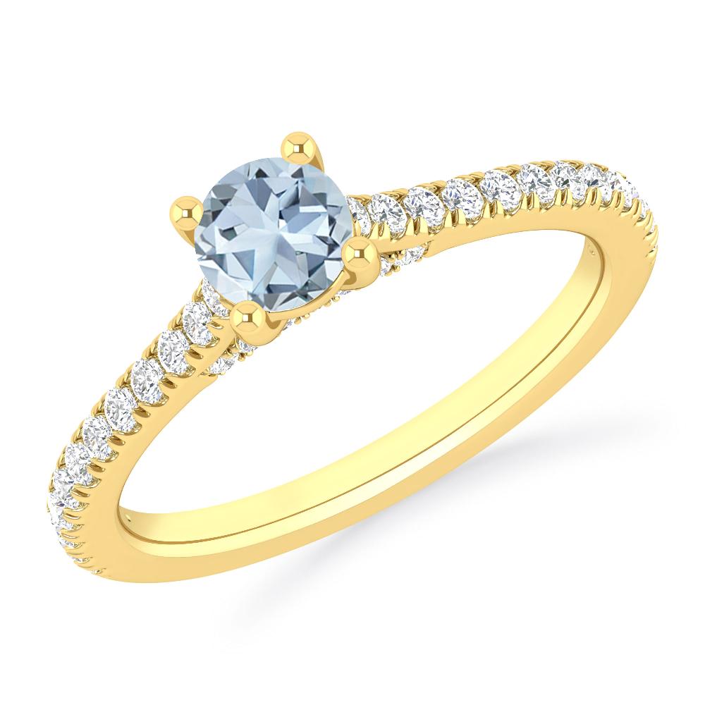 Yellow Gold - Aquamarine