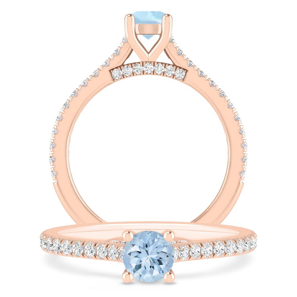 Rose Gold - Aquamarine