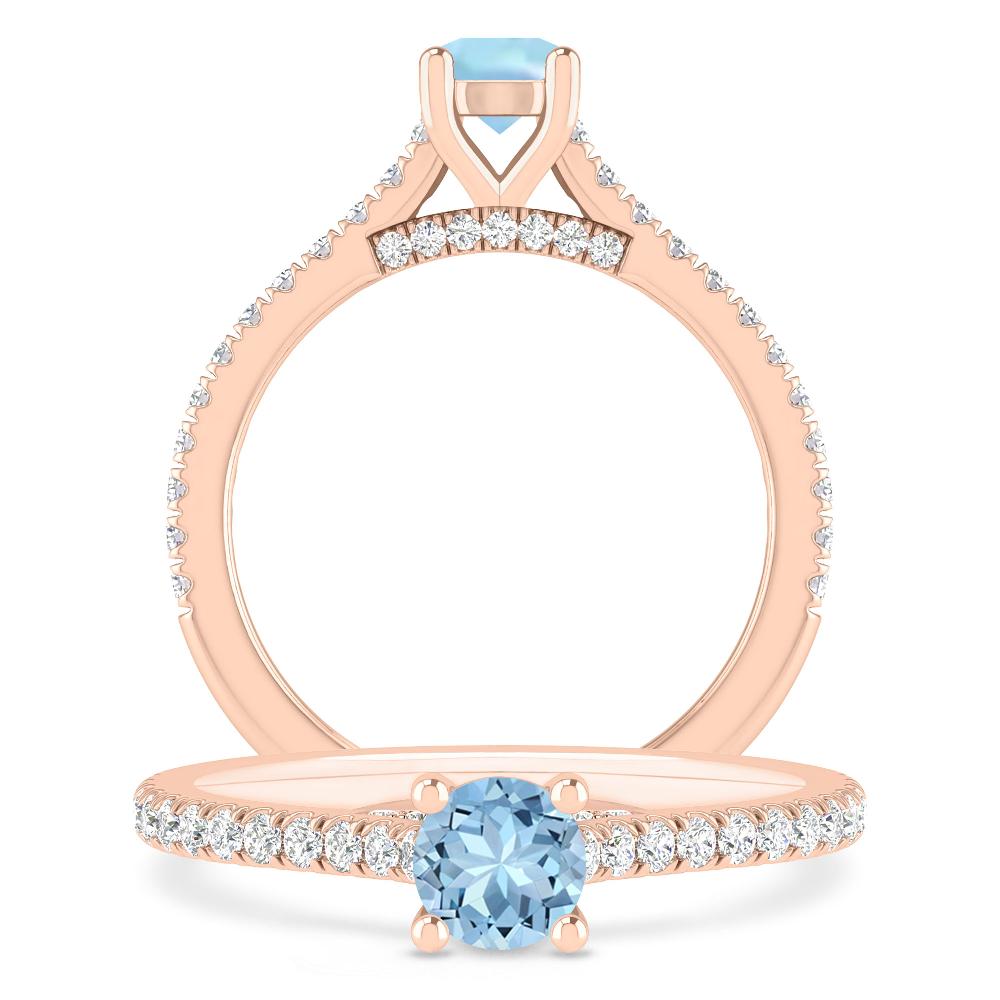 Rose Gold - Aquamarine