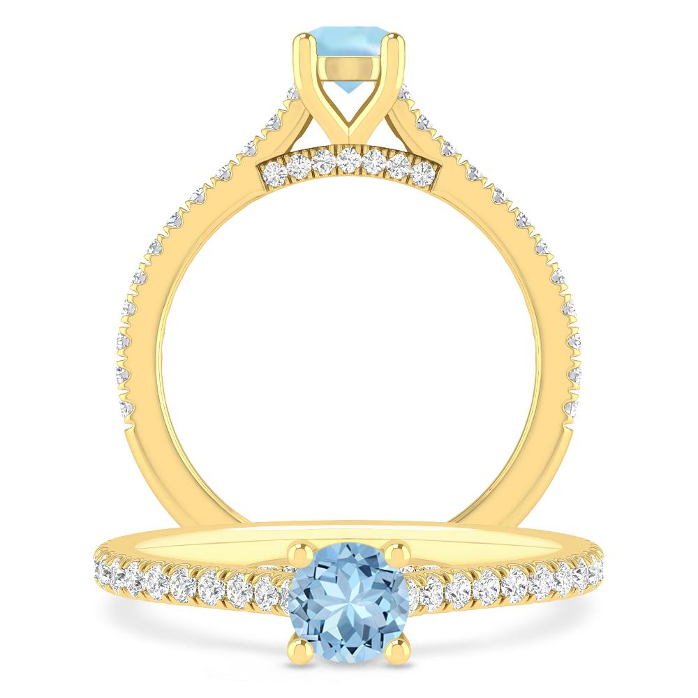 Yellow Gold - Aquamarine