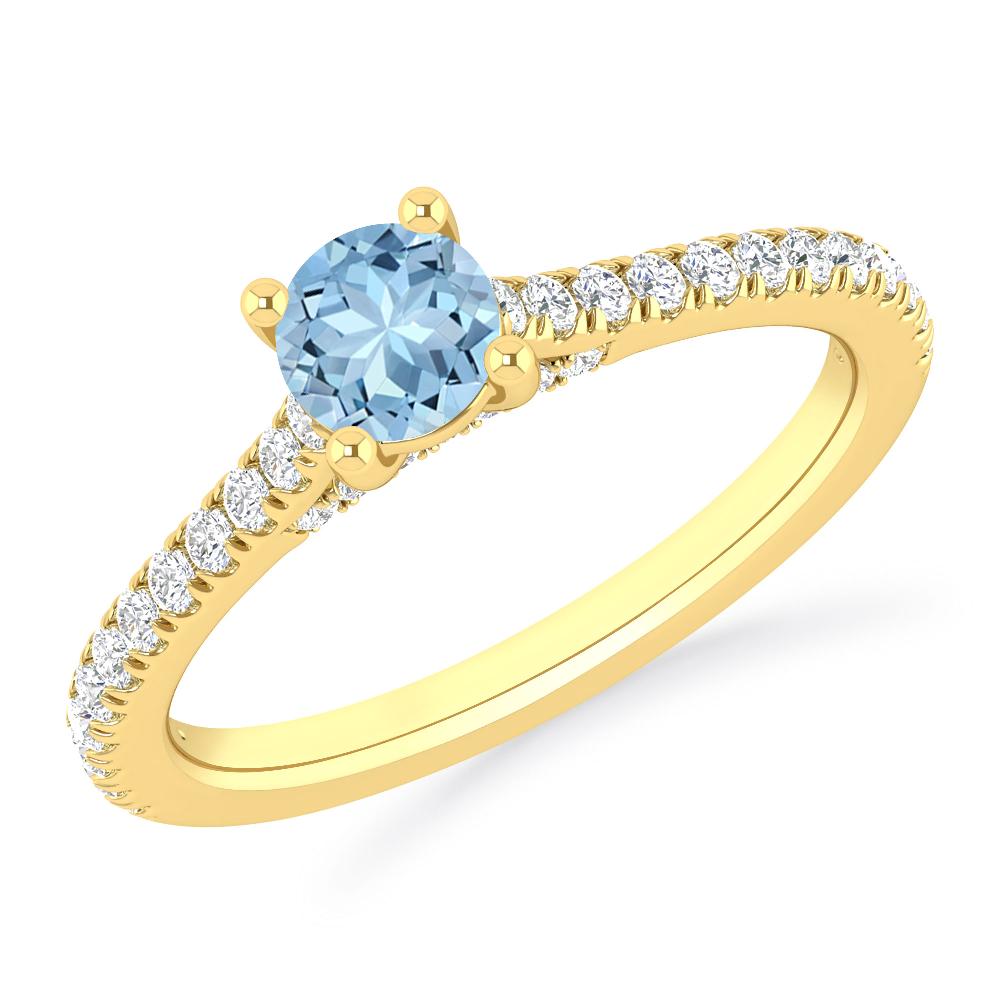 Yellow Gold - Aquamarine