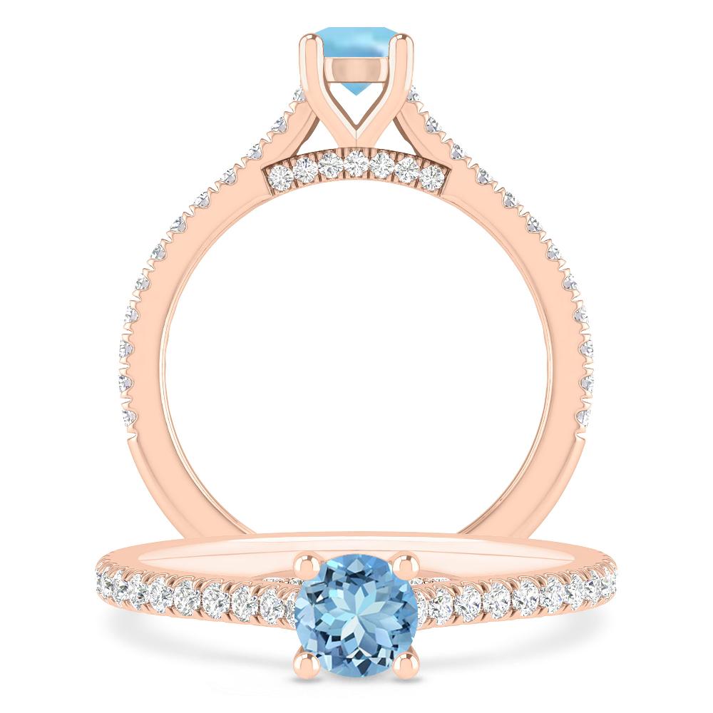 Rose Gold - Aquamarine