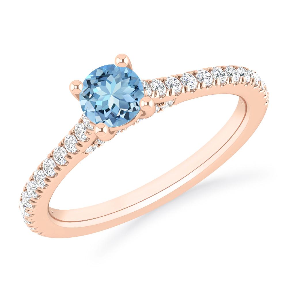 Rose Gold - Aquamarine