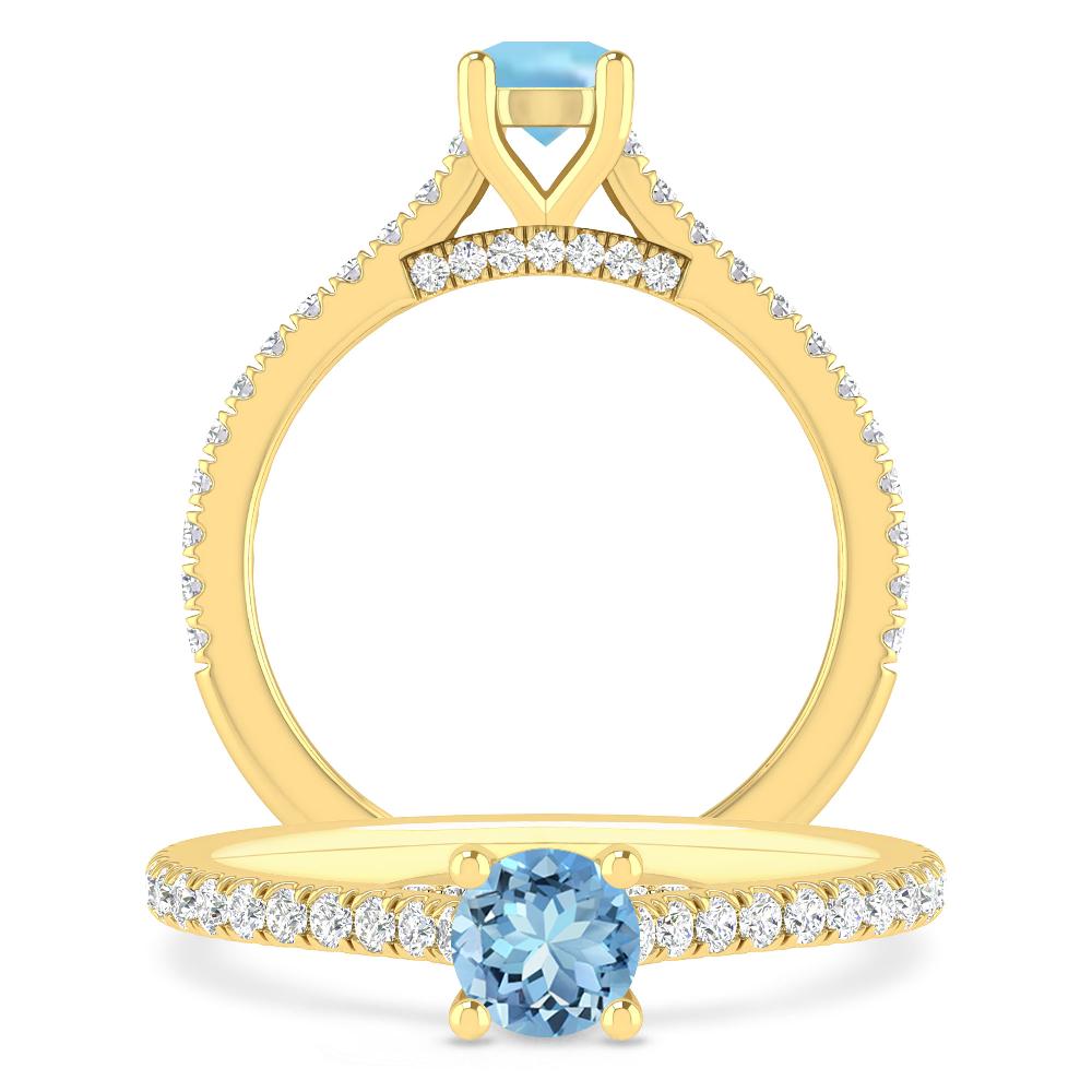 Yellow Gold - Aquamarine