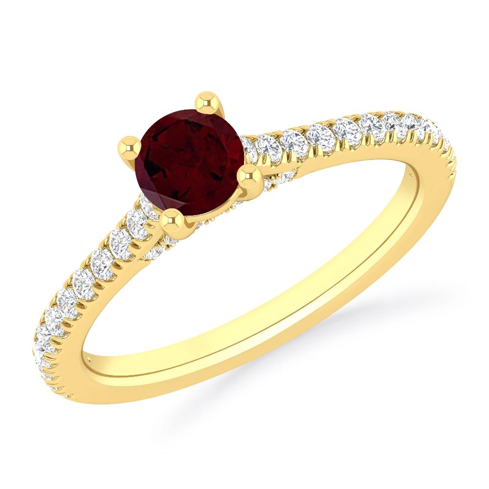 Yellow Gold - Garnet