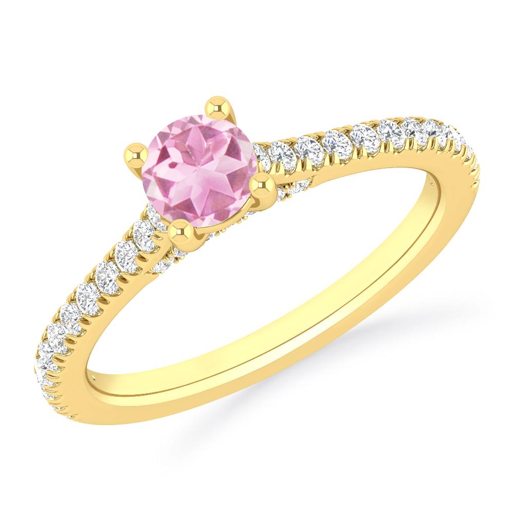 Yellow Gold - Pink Tourmaline