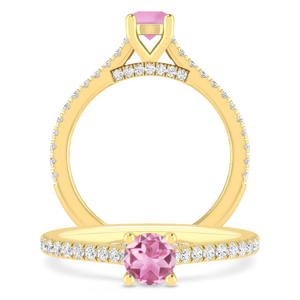 Yellow Gold - Pink Tourmaline