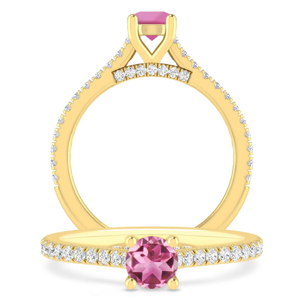 Yellow Gold - Pink Tourmaline