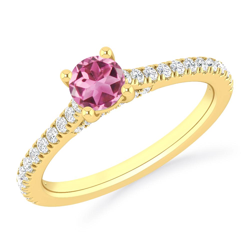 Yellow Gold - Pink Tourmaline