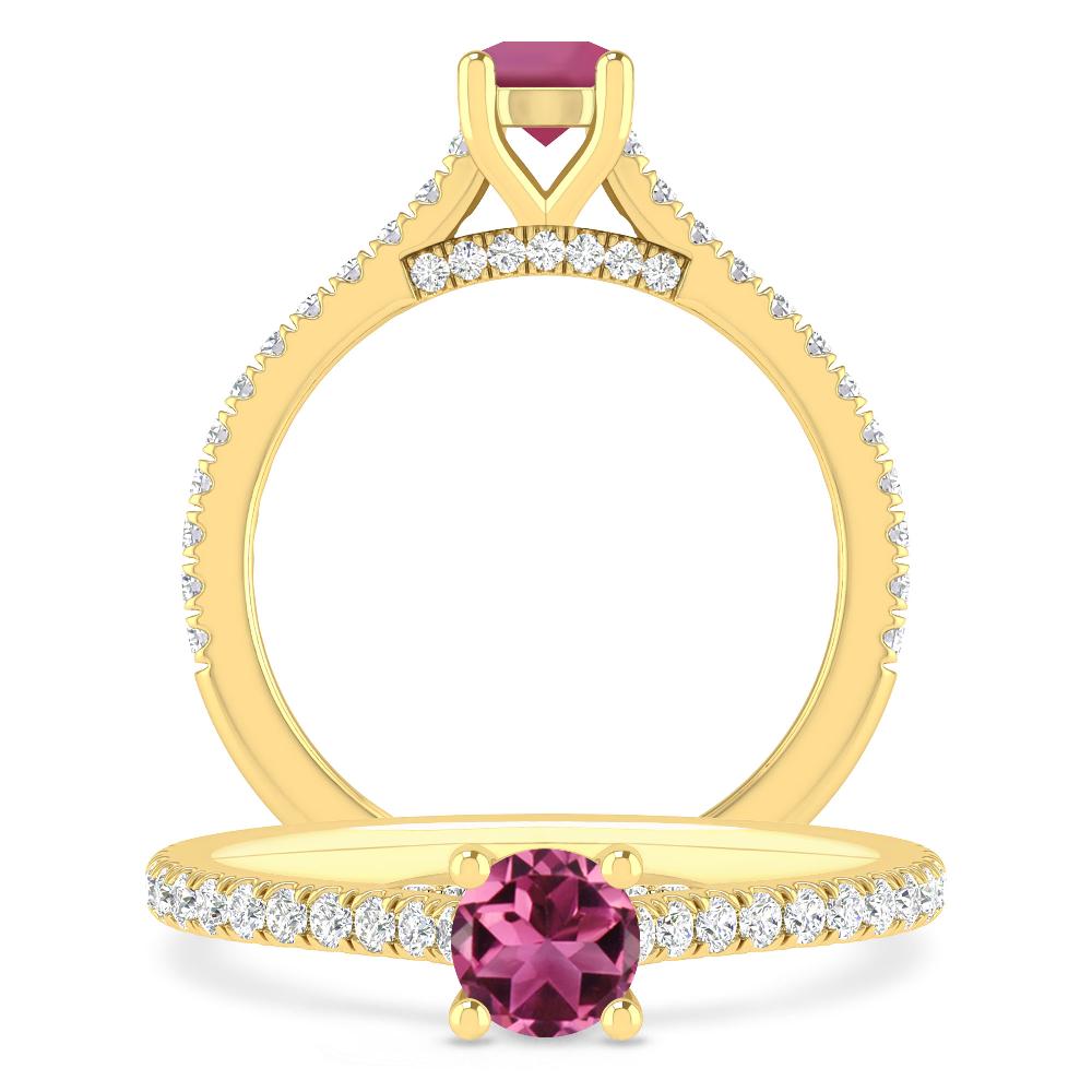 Yellow Gold - Pink Tourmaline