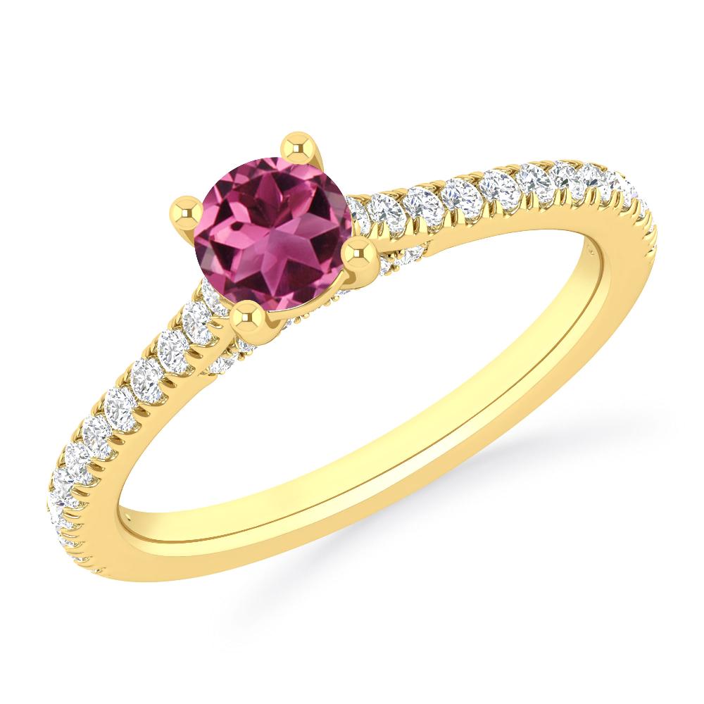 Yellow Gold - Pink Tourmaline