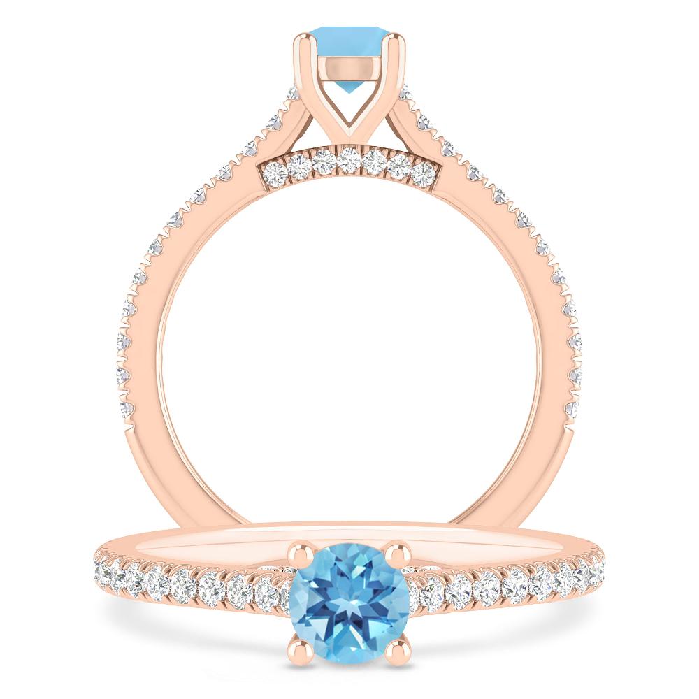 Rose Gold - Blue Topaz