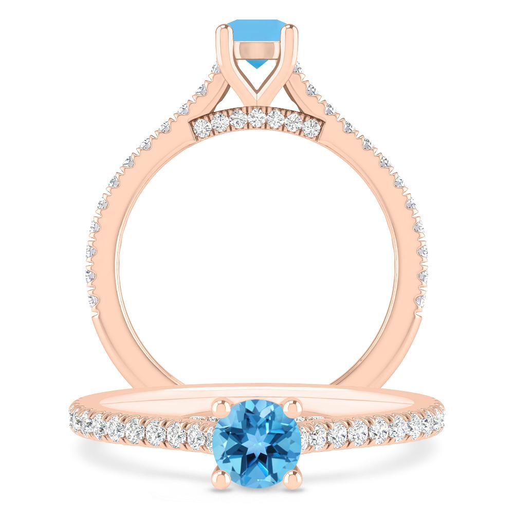 Rose Gold - Blue Topaz