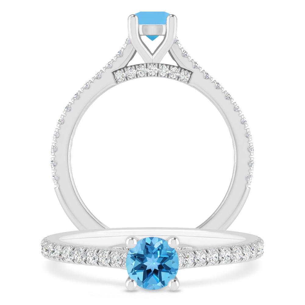 White Gold - Blue Topaz