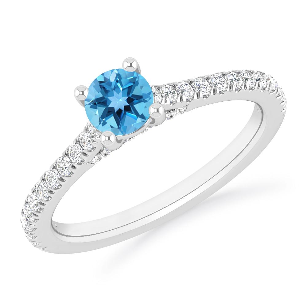 White Gold - Blue Topaz