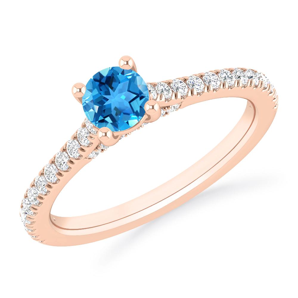 Rose Gold - Blue Topaz