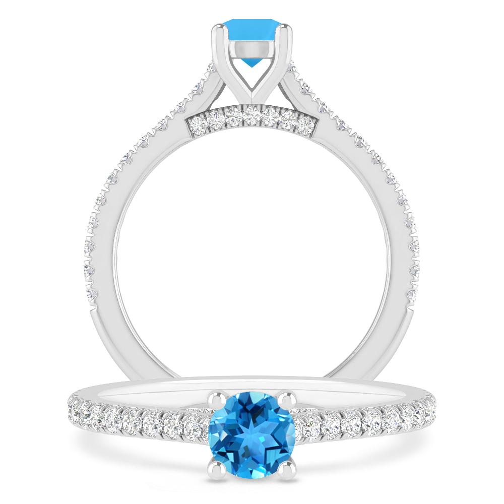 White Gold - Blue Topaz