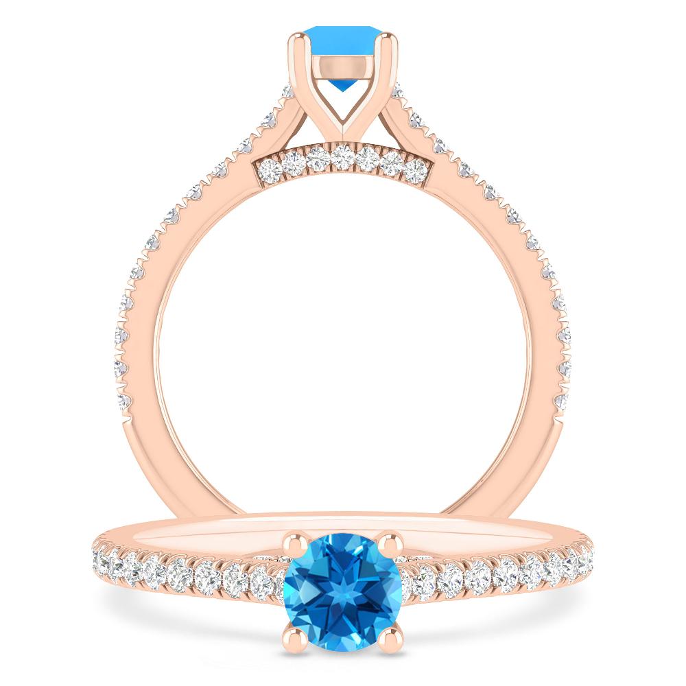 Rose Gold - Blue Topaz