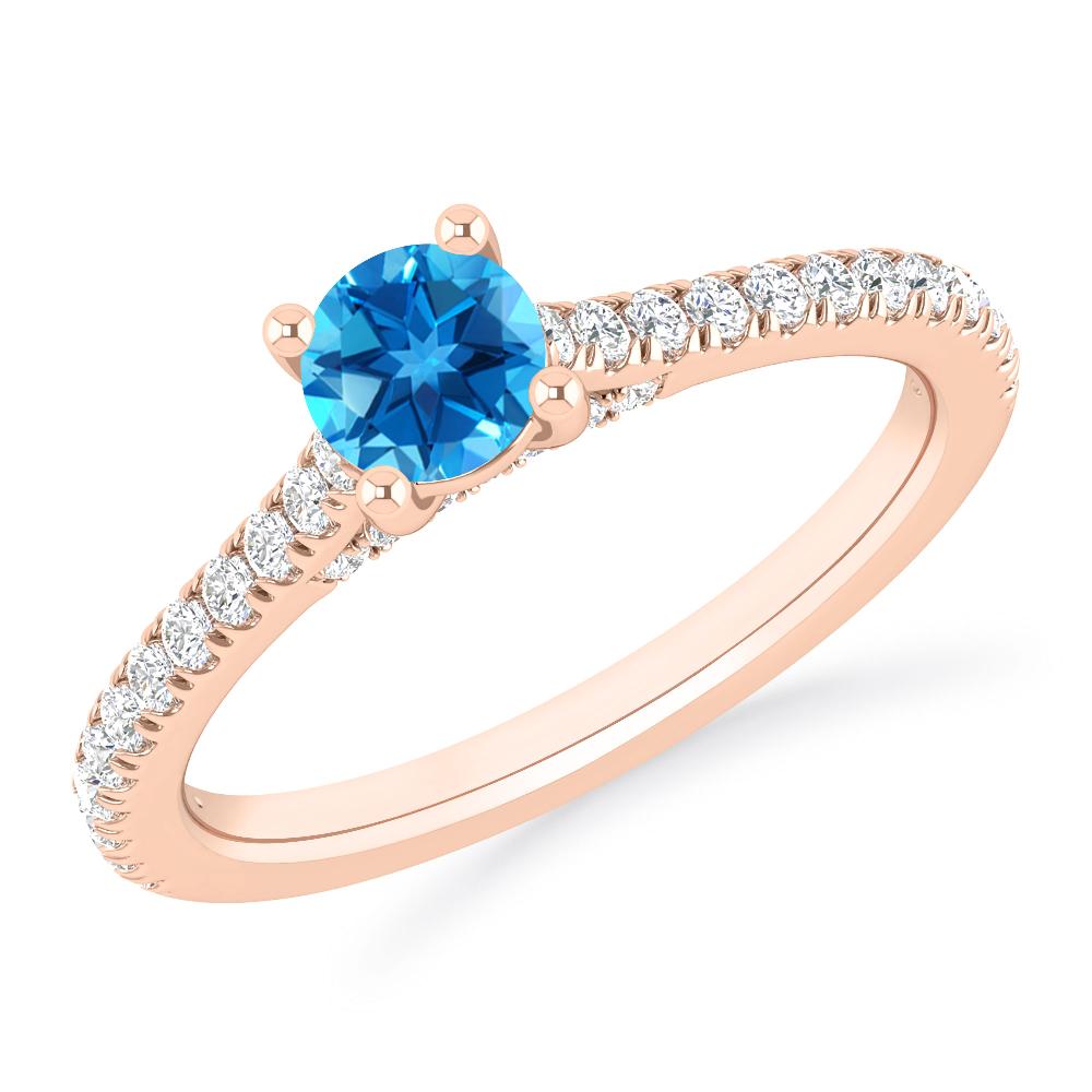 Rose Gold - Blue Topaz