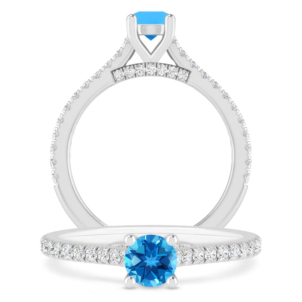 White Gold - Blue Topaz