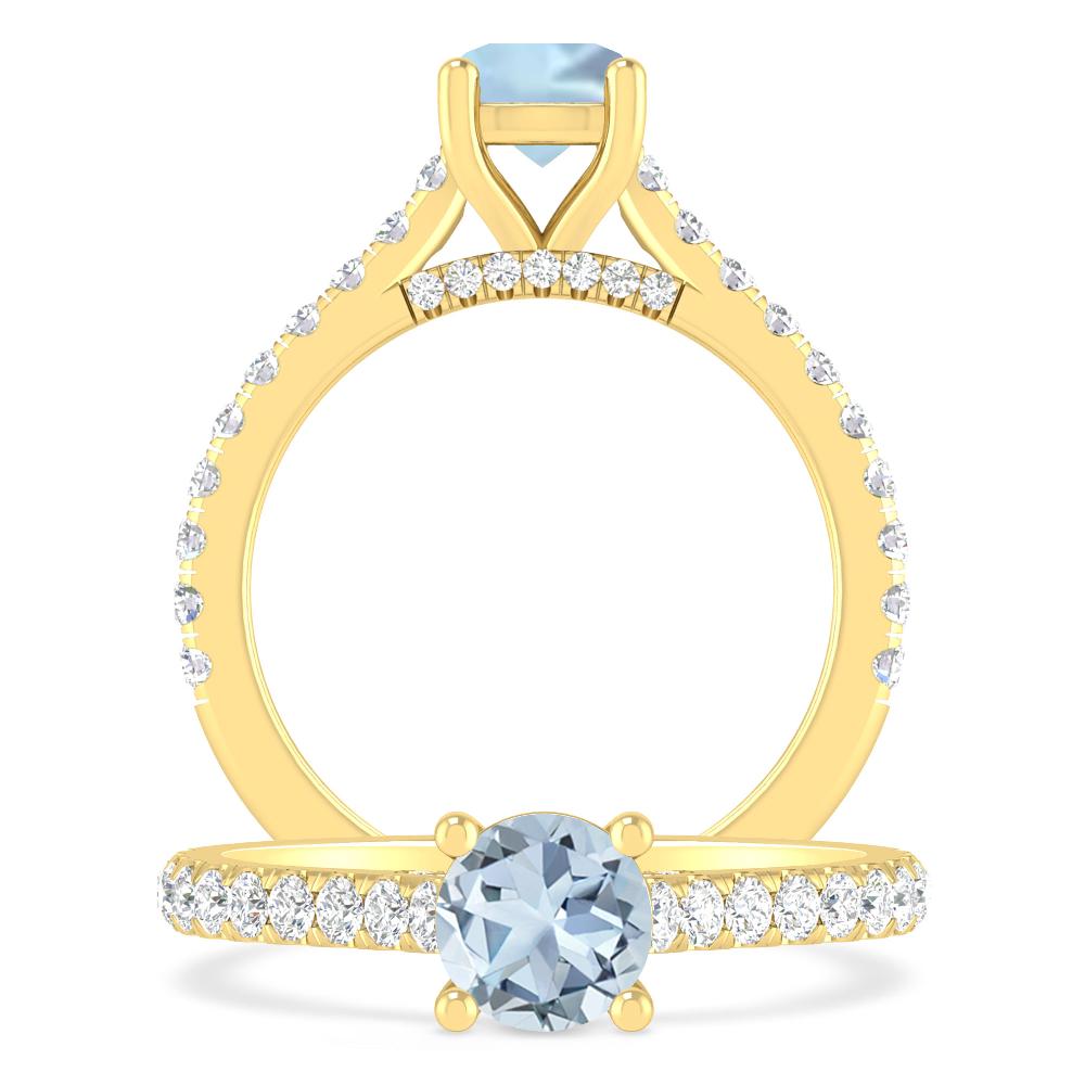 Yellow Gold - Aquamarine