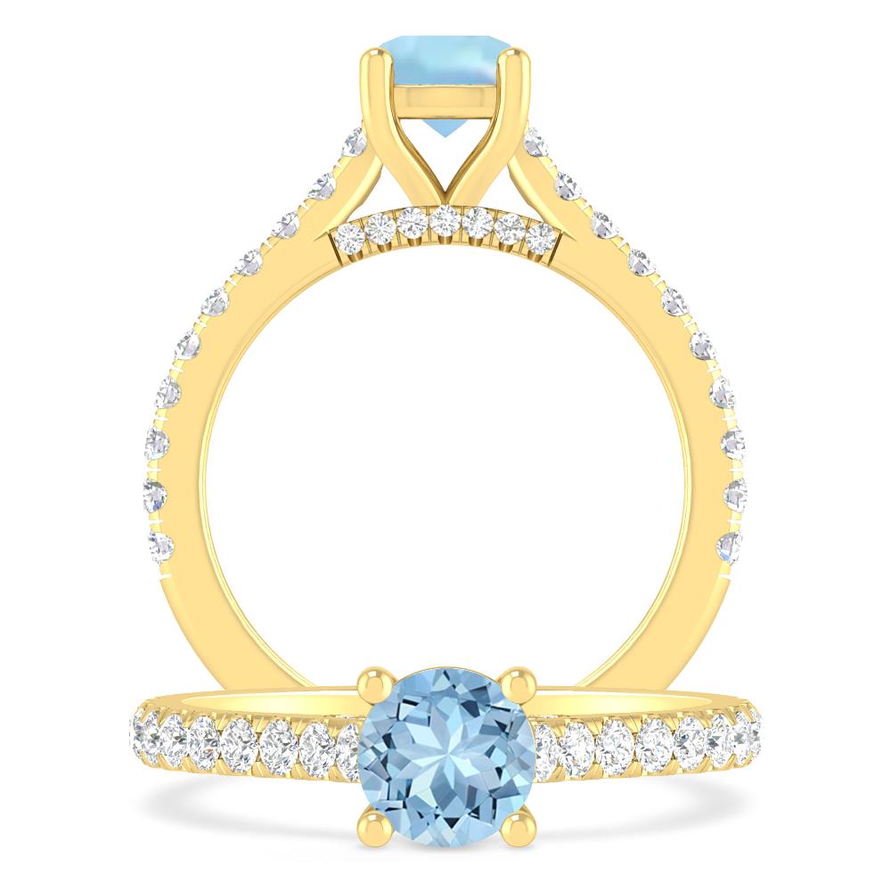 Yellow Gold - Aquamarine