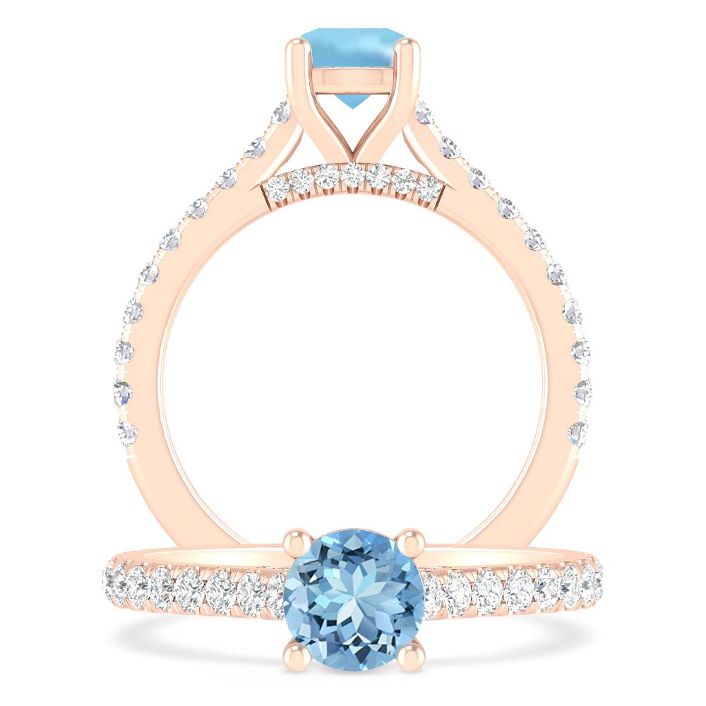 Rose Gold - Aquamarine