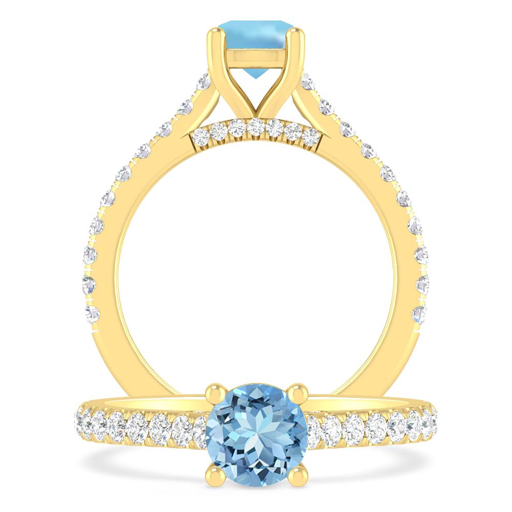 Yellow Gold - Aquamarine